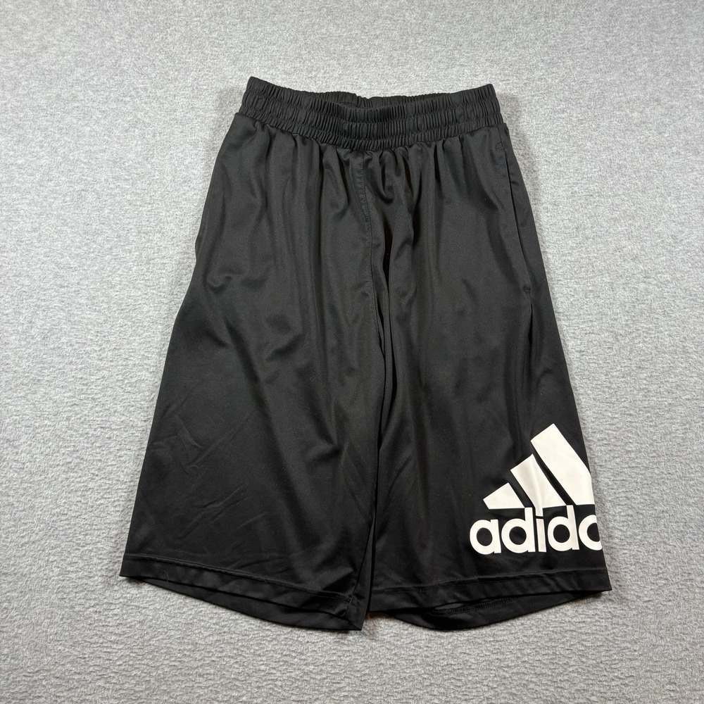 Adidas Mens Shorts Medium Black Big Logo Athletic Gym Basketball Baggy Mesh